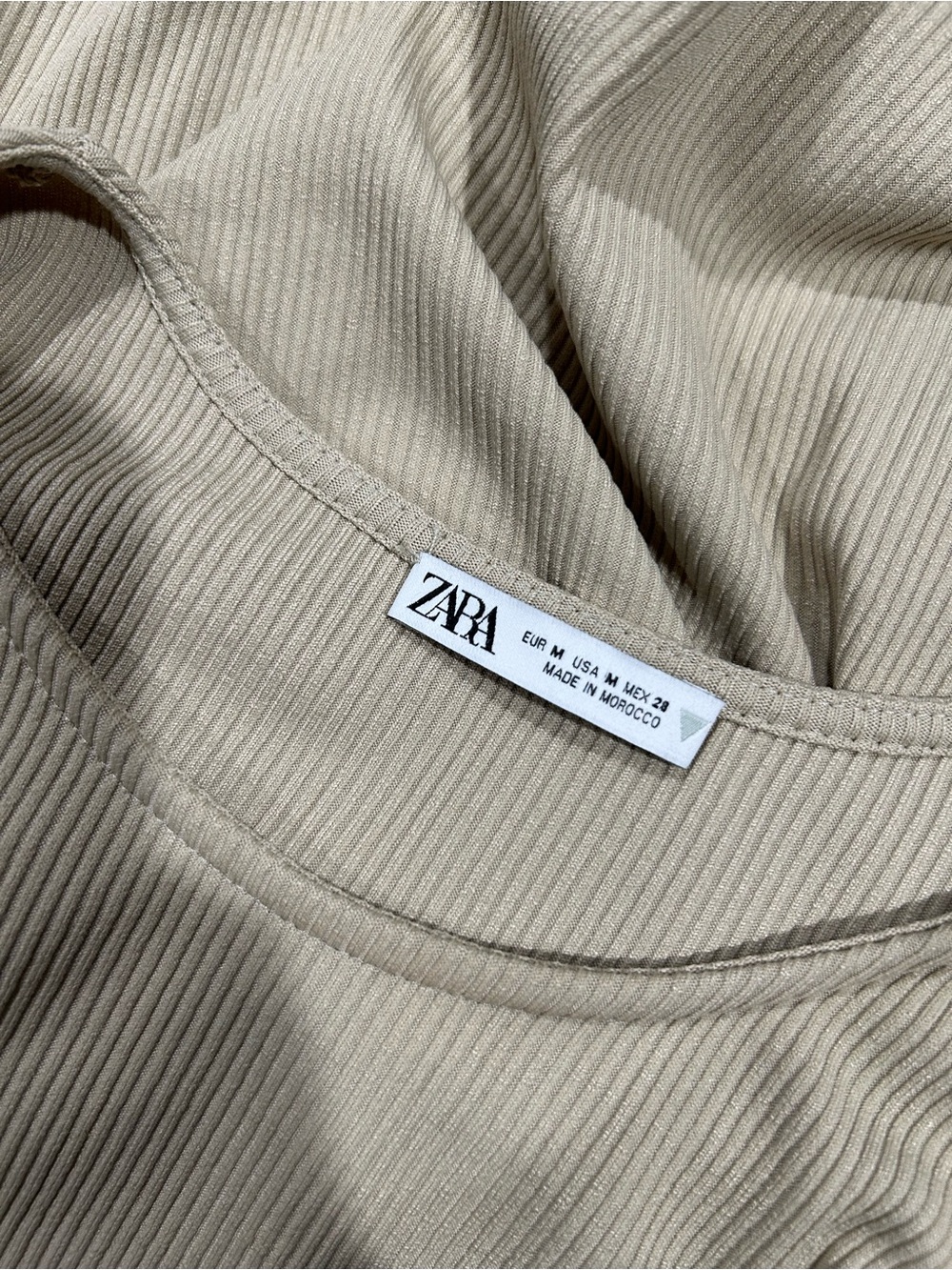 Zara Cream Ribbed Racerback Mini Dress - Picture 7 of 8